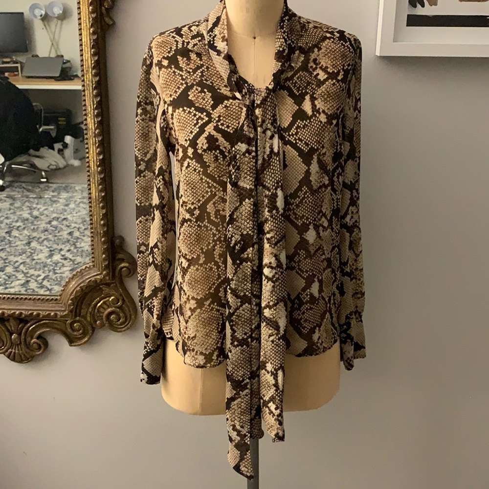 Altuzarra for Target Brown Snakeskin Tie Top